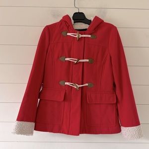 Vintage Duffle 6-8 (more 4-6) Wool Blend, wooden toggles faux fur lining…